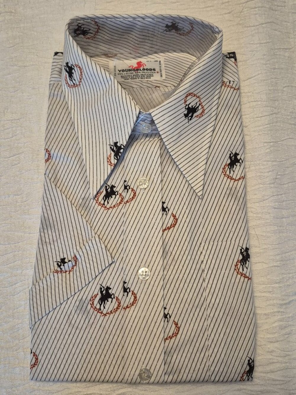 Vintage Youngblood Shirt Pointed Collar sz L Polo Player - new in package